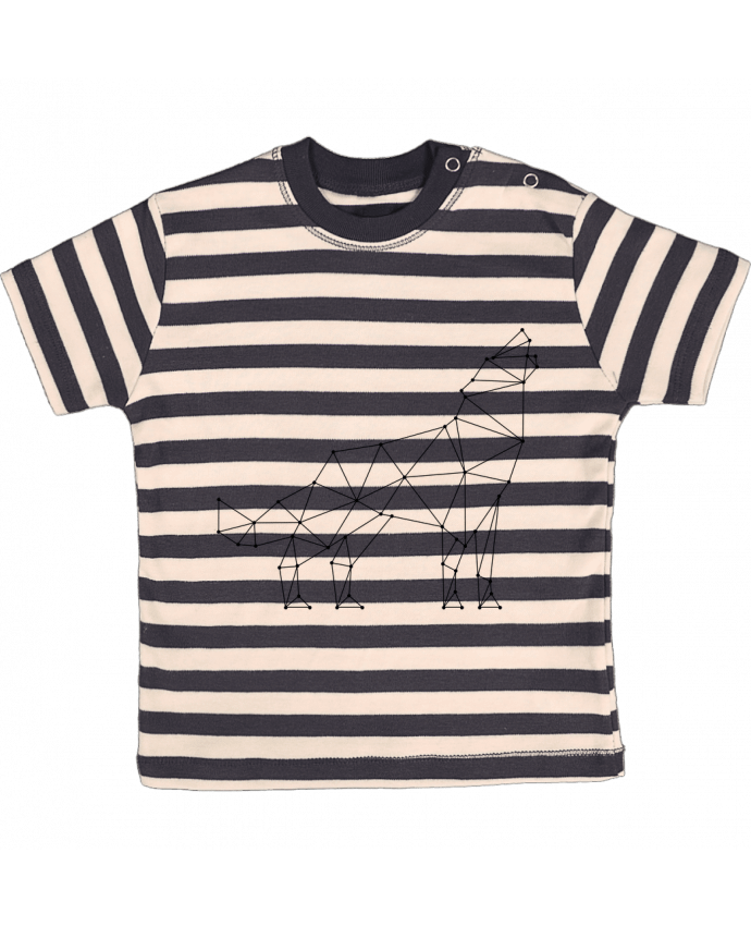 T-shirt baby with stripes wolf - geometry by /wait-design