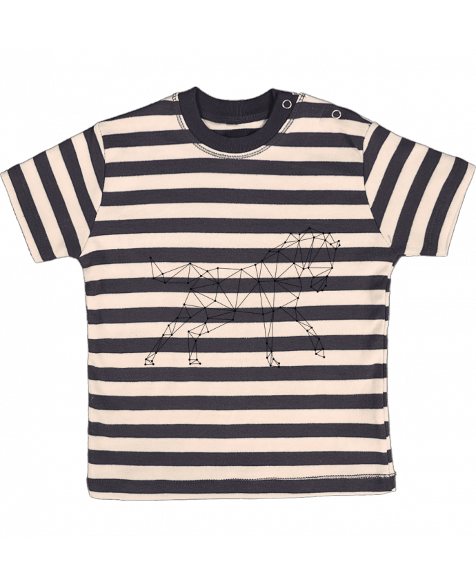 T-shirt baby with stripes horse - géométrique by /wait-design