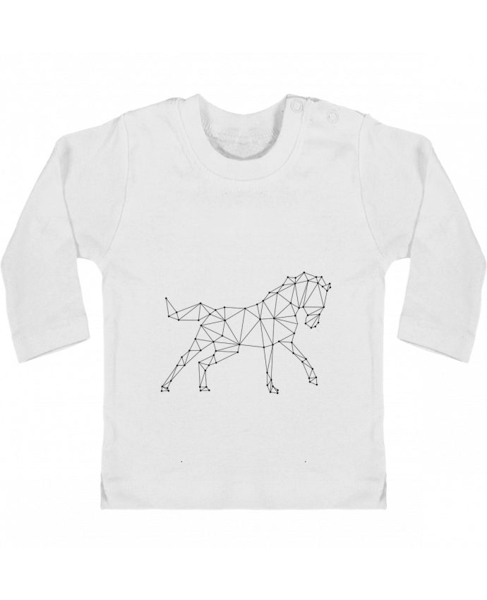 Baby T-shirt with press-studs long sleeve horse - géométrique manches longues du designer /wait-design