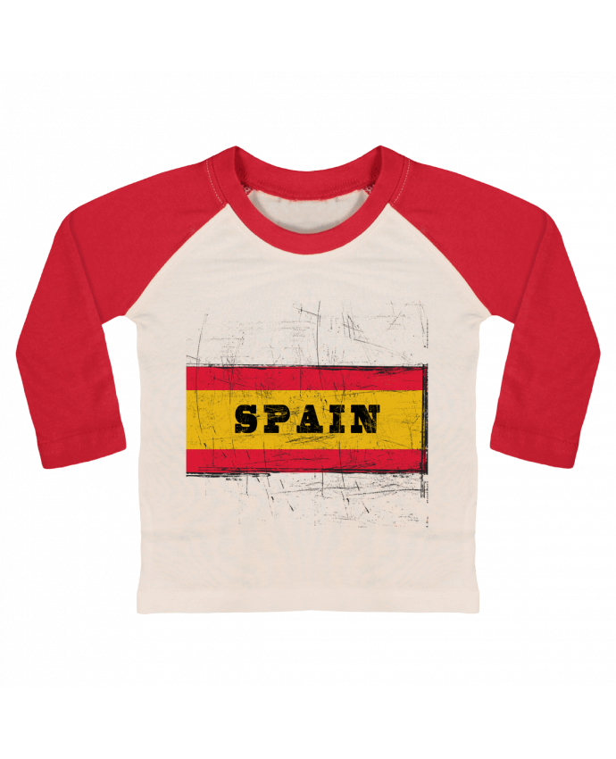 Tee-shirt Bébé Baseball ML Drapeau espagnol par Les Caprices de Filles