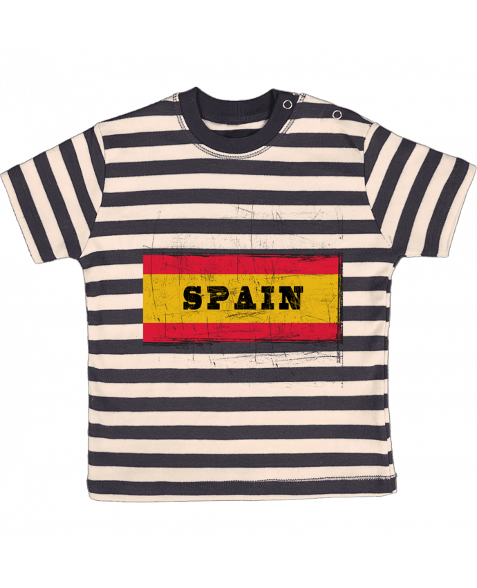 Tee-shirt bébé à rayures Drapeau espagnol par Les Caprices de Filles