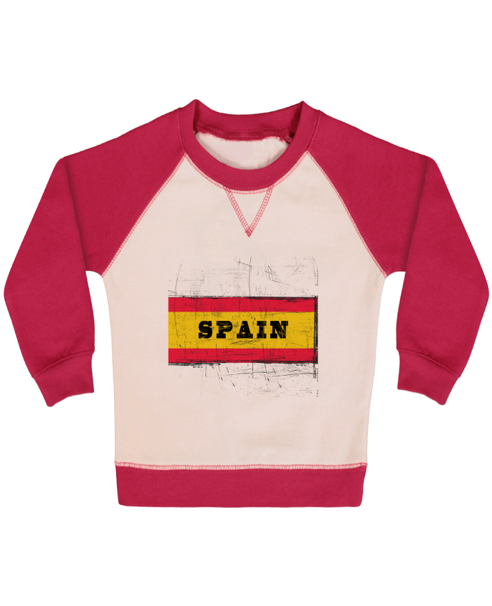 Sweatshirt Baby crew-neck sleeves contrast raglan Drapeau espagnol by Les Caprices de Filles