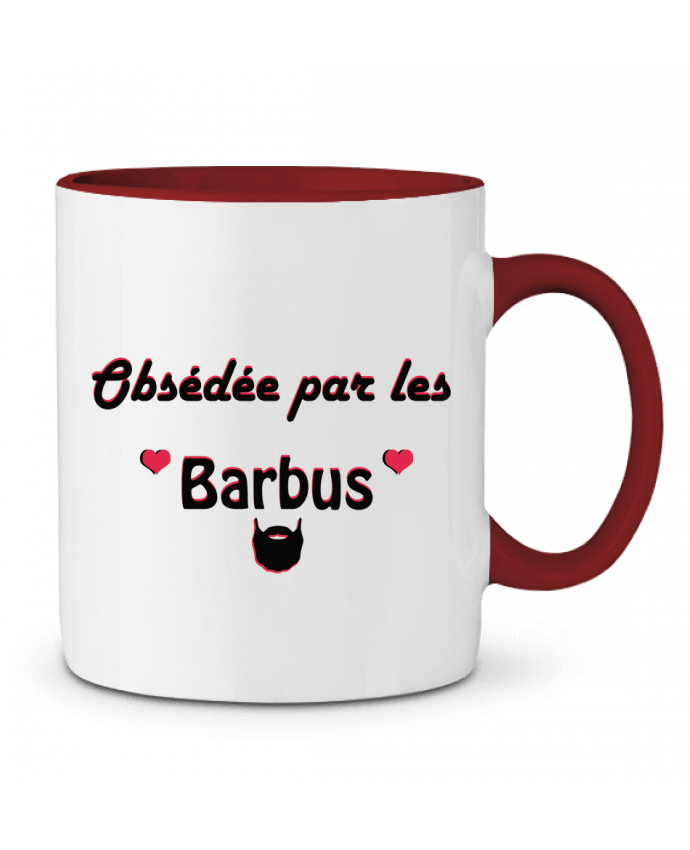 Mug bicolore Obsédée par les barbus tunetoo