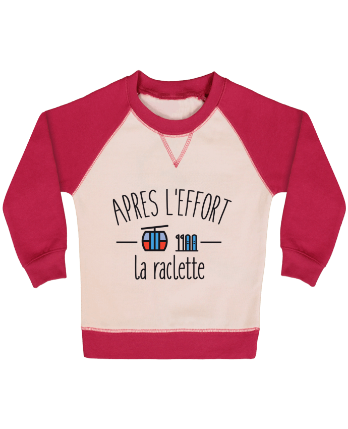 Sweatshirt Baby crew-neck sleeves contrast raglan Après l'effort, la raclette by FRENCHUP-MAYO