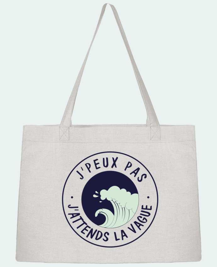 Shopping tote bag Stanley Stella Je peux pas j'attends la vague by FRENCHUP-MAYO