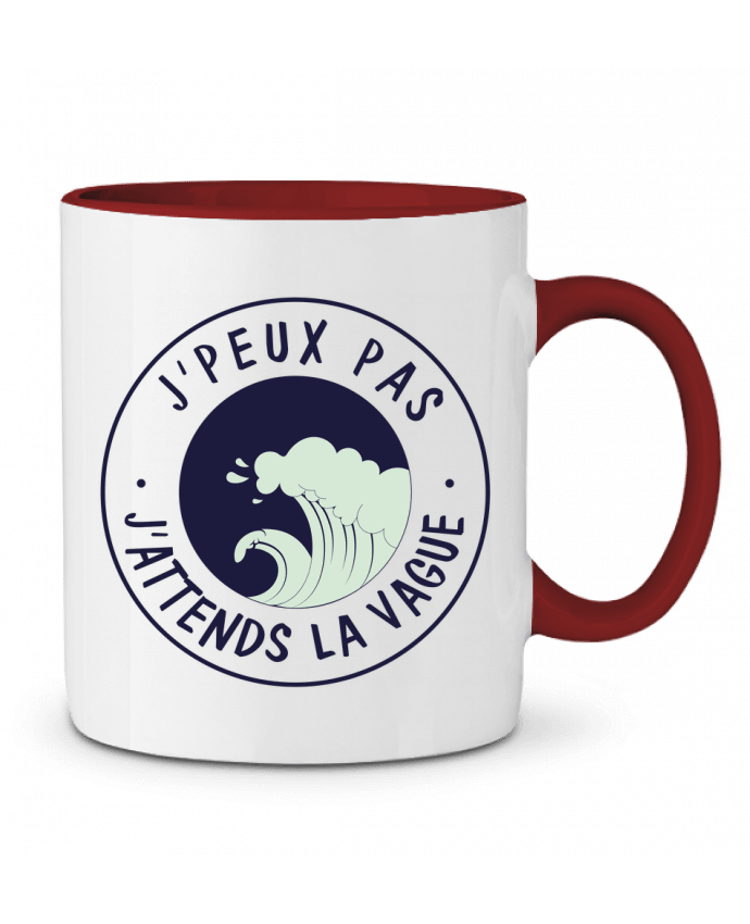 Mug bicolore Je peux pas j'attends la vague FRENCHUP-MAYO