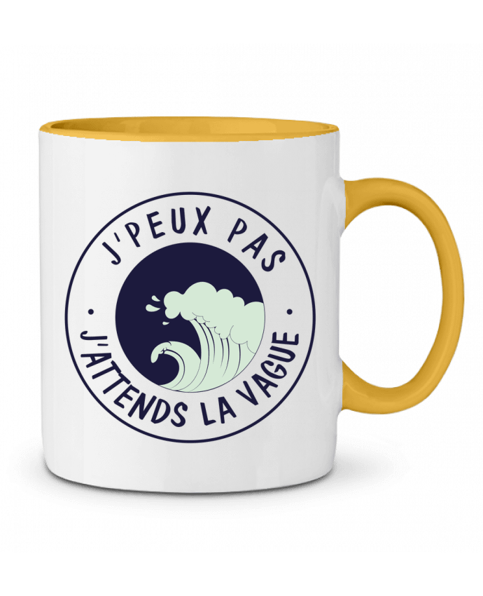 Mug bicolore Je peux pas j'attends la vague FRENCHUP-MAYO