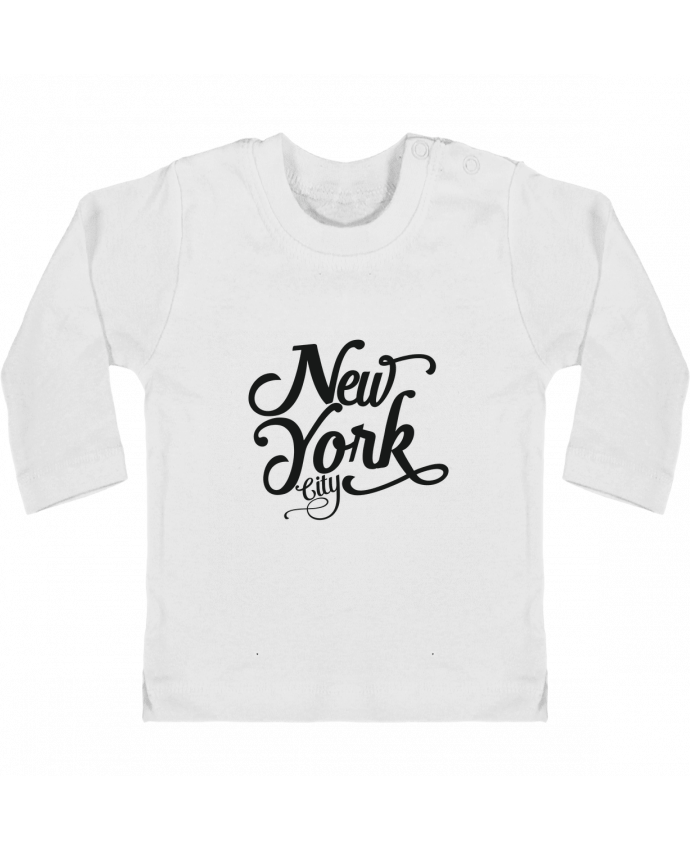 Baby T-shirt with press-studs long sleeve New York City manches longues du designer justsayin