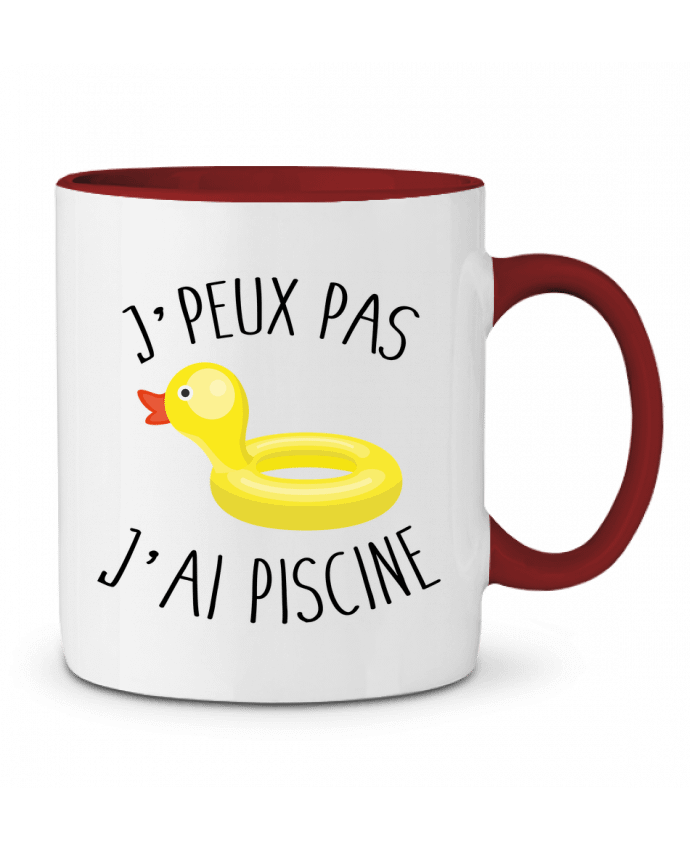 Mug bicolore Je peux pas j'ai piscine FRENCHUP-MAYO