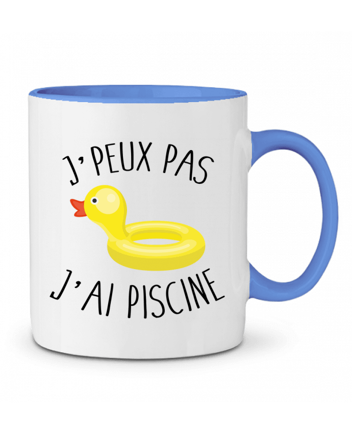 Two-tone Ceramic Mug Je peux pas j'ai piscine FRENCHUP-MAYO