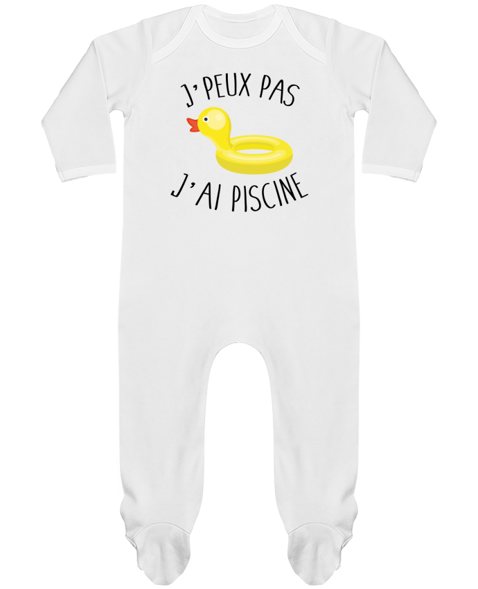 Baby Sleeper long sleeves Contrast Je peux pas j'ai piscine by FRENCHUP-MAYO