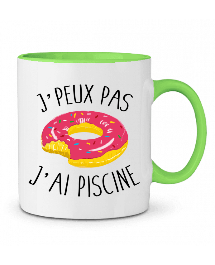 Taza Cerámica Bicolor Je peux pas j'ai piscine FRENCHUP-MAYO