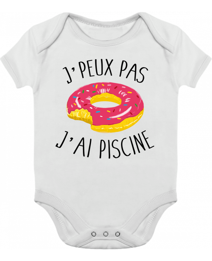 Baby Body Contrast Je peux pas j'ai piscine by FRENCHUP-MAYO