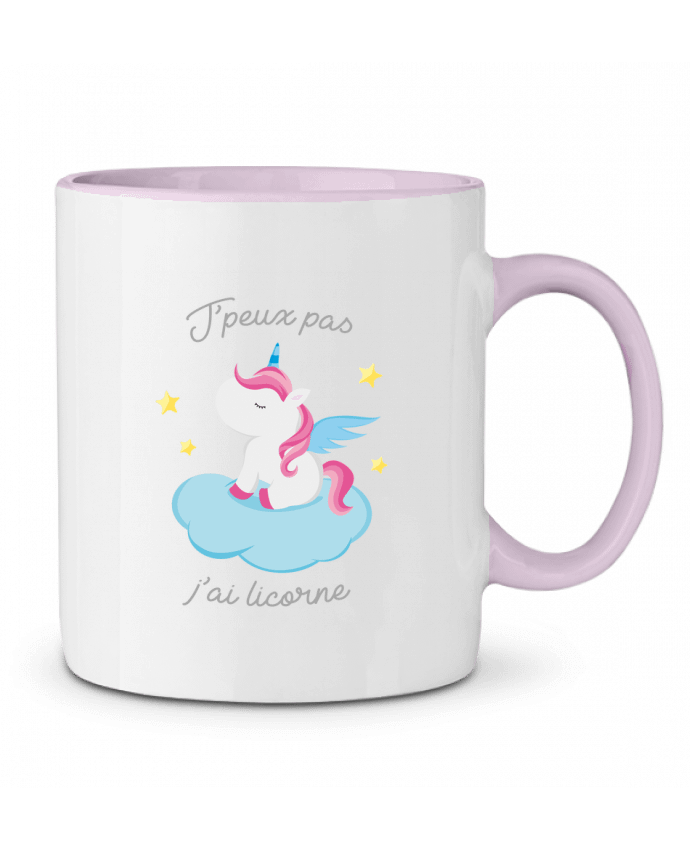 Two-tone Ceramic Mug Je peux pas j'ai licorne FRENCHUP-MAYO