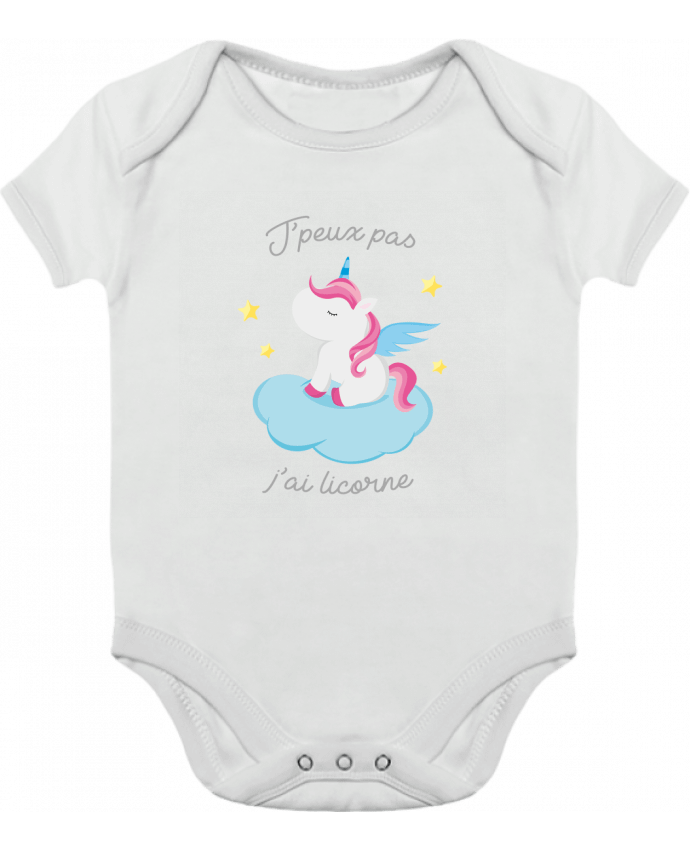 Baby Body Contrast Je peux pas j'ai licorne by FRENCHUP-MAYO