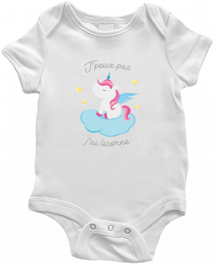 Baby Body Je peux pas j'ai licorne by FRENCHUP-MAYO