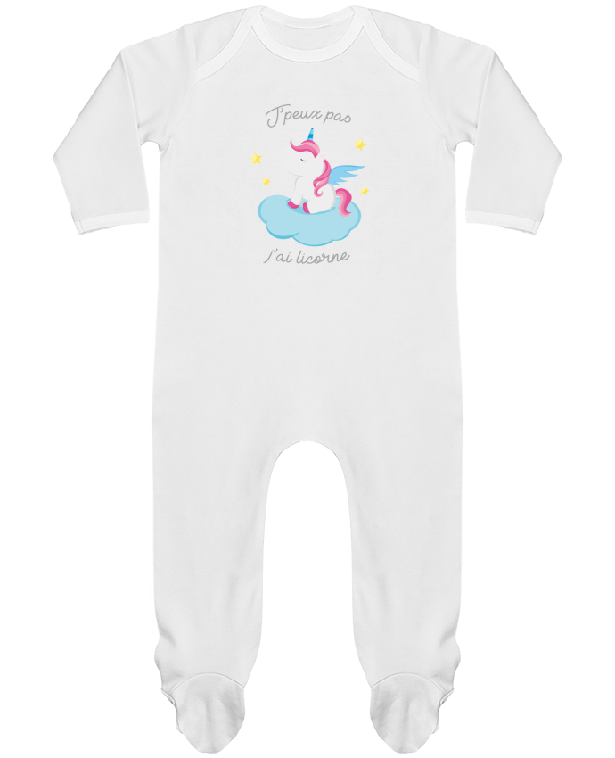 Baby Sleeper long sleeves Contrast Je peux pas j'ai licorne by FRENCHUP-MAYO