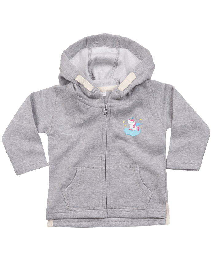 Hoddie with zip for baby Je peux pas j'ai licorne by FRENCHUP-MAYO