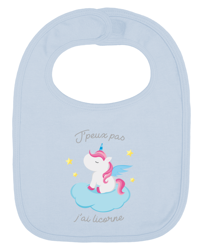 Bavoir bébé uni Je peux pas j'ai licorne par FRENCHUP-MAYO