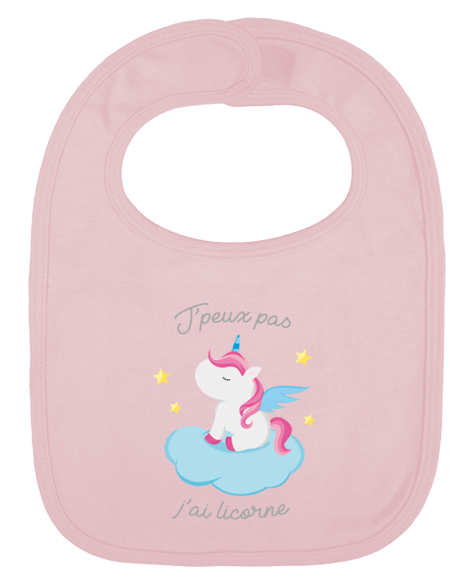 Baby Bib plain and contrast Je peux pas j'ai licorne by FRENCHUP-MAYO