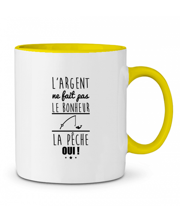 Taza Cerámica Bicolor L'argent ne fait pas le bonheur la pêche oui ! Benichan