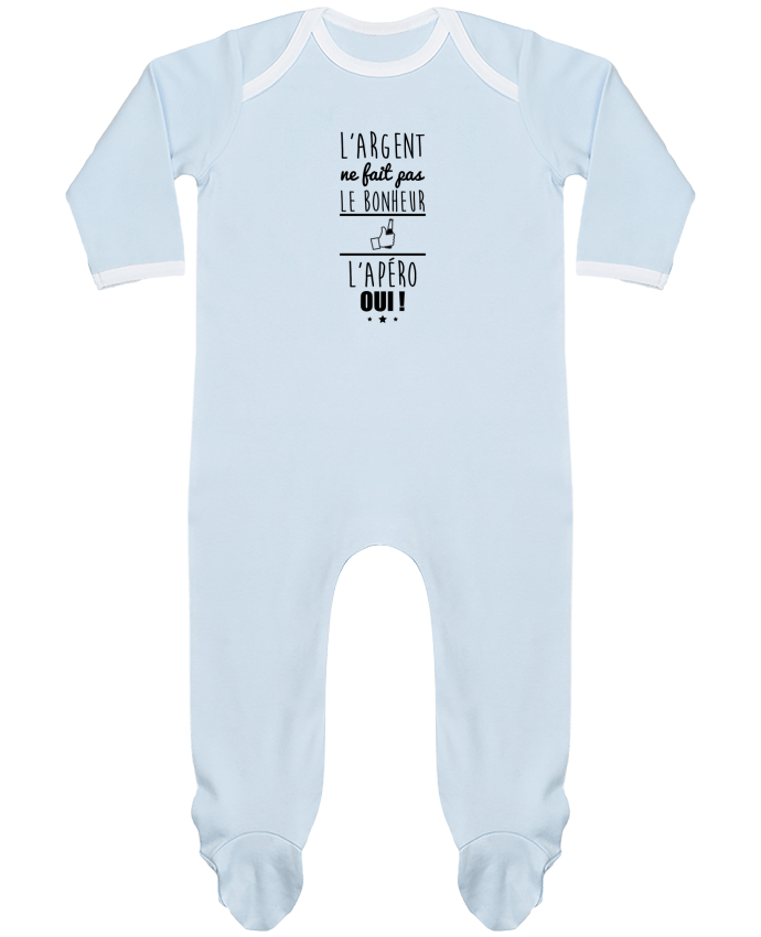 Baby Sleeper long sleeves Contrast L'argent ne fait pas le bonheur l'apéro oui ! by Benichan