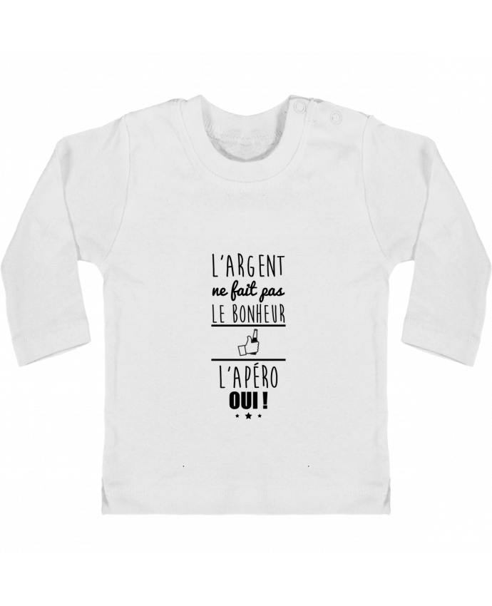 T-shirt bébé L'argent ne fait pas le bonheur l'apéro oui ! manches longues du designer Benichan