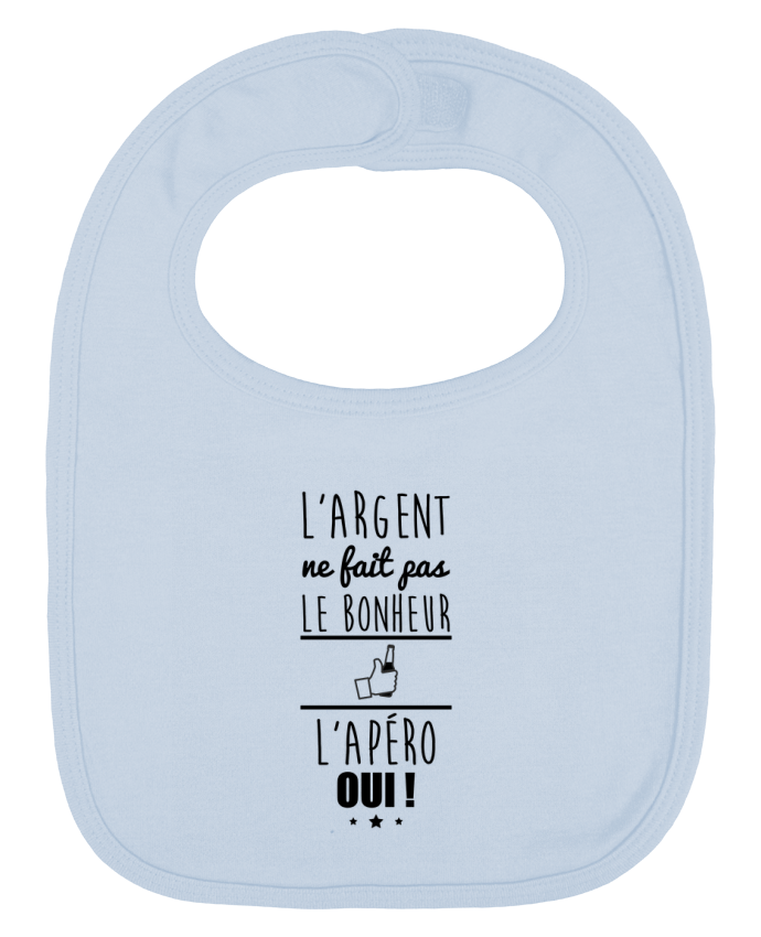 Baby Bib plain and contrast L'argent ne fait pas le bonheur l'apéro oui ! by Benichan