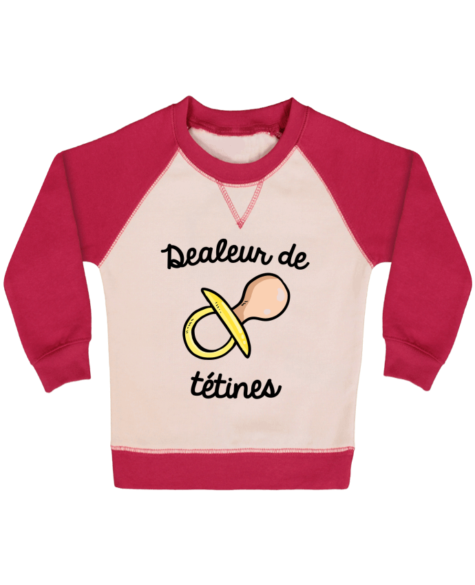 Sweatshirt Baby crew-neck sleeves contrast raglan Dealeur de tétines by FRENCHUP-MAYO