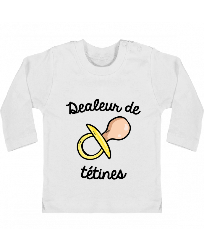 Baby T-shirt with press-studs long sleeve Dealeur de tétines manches longues du designer FRENCHUP-MAYO