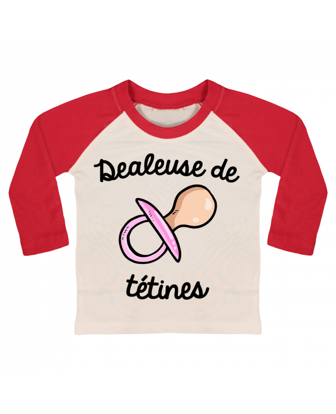 Camiseta Bebé Béisbol Manga Larga Dealeuse de tétines por FRENCHUP-MAYO