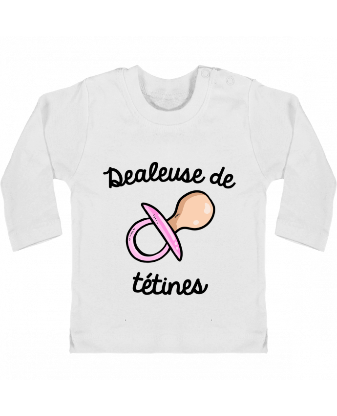 Baby T-shirt with press-studs long sleeve Dealeuse de tétines manches longues du designer FRENCHUP-MAYO