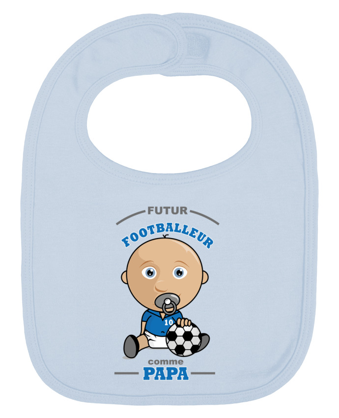 Baby Bib plain and contrast Futur Footballeur comme papa by GraphiCK-Kids