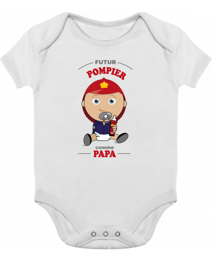 Body Bebé Contraste Futur pompier comme papa por GraphiCK-Kids