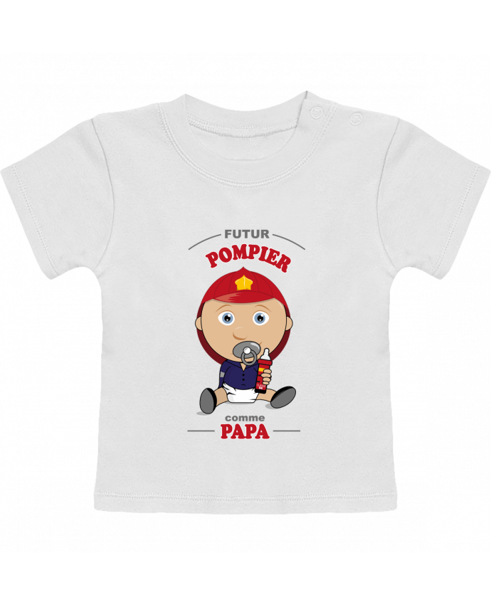 T-Shirt Baby Short Sleeve Futur pompier comme papa manches courtes du designer GraphiCK-Kids