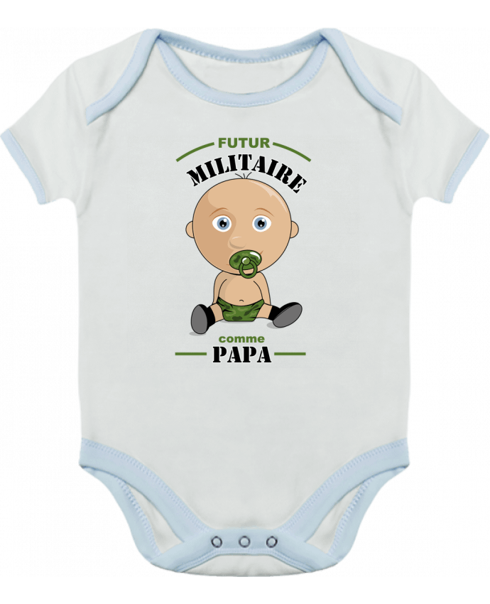 Body bébé manches contrastées Futur militaire comme papa par GraphiCK-Kids