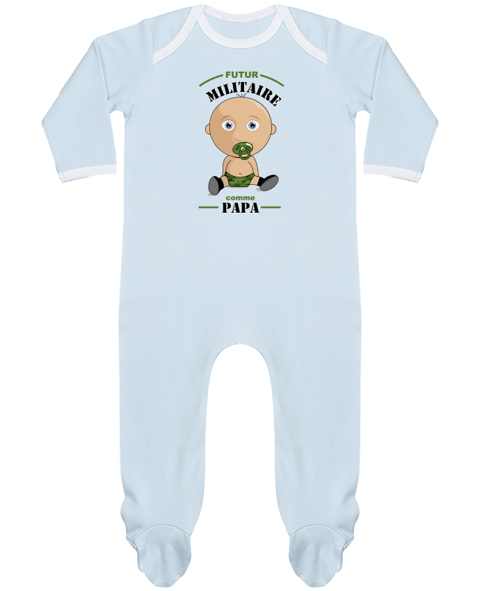 Pijama Bebé Manga Larga Contraste Futur militaire comme papa por GraphiCK-Kids