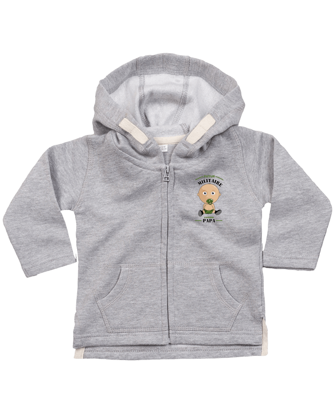 Hoddie with zip for baby Futur militaire comme papa by GraphiCK-Kids