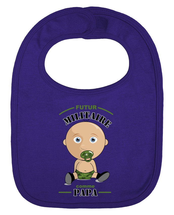 Baby Bib plain and contrast Futur militaire comme papa by GraphiCK-Kids