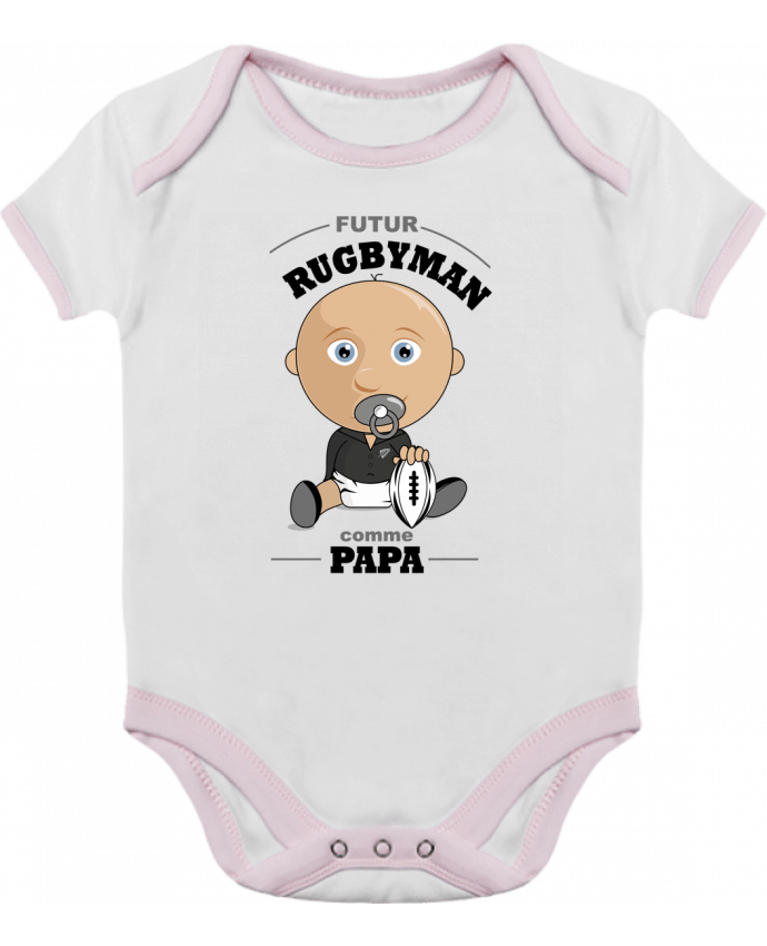 Body Bebé Contraste Futur rugbyman comme papa por GraphiCK-Kids