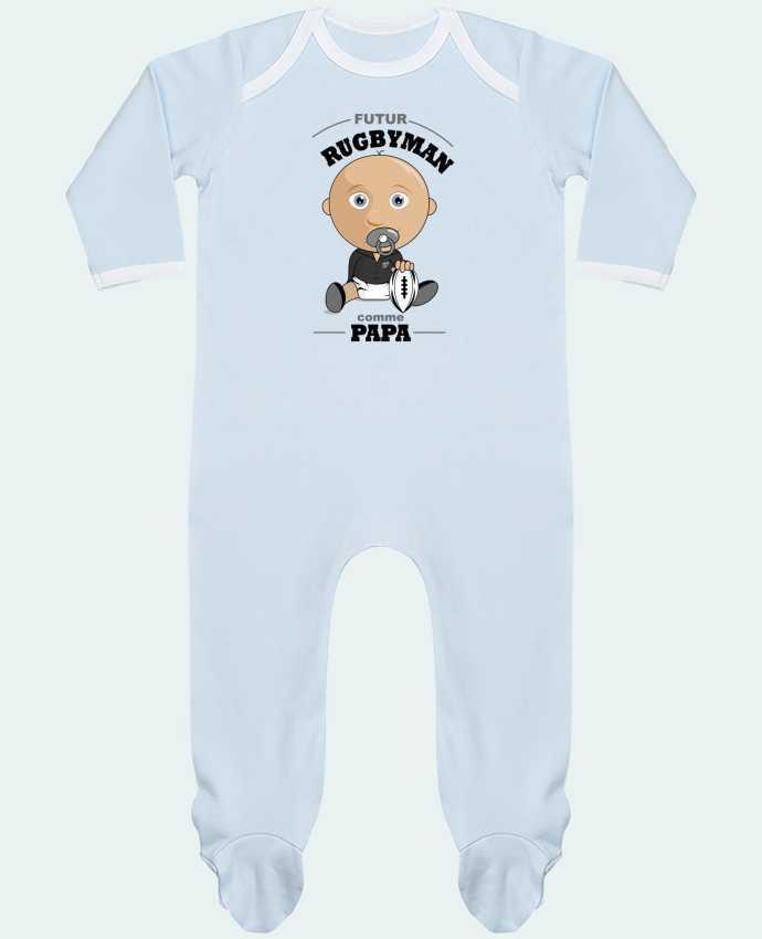 Pijama Bebé Manga Larga Contraste Futur rugbyman comme papa por GraphiCK-Kids