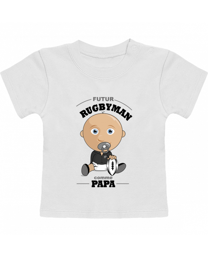 T-shirt bébé Futur rugbyman comme papa manches courtes du designer GraphiCK-Kids
