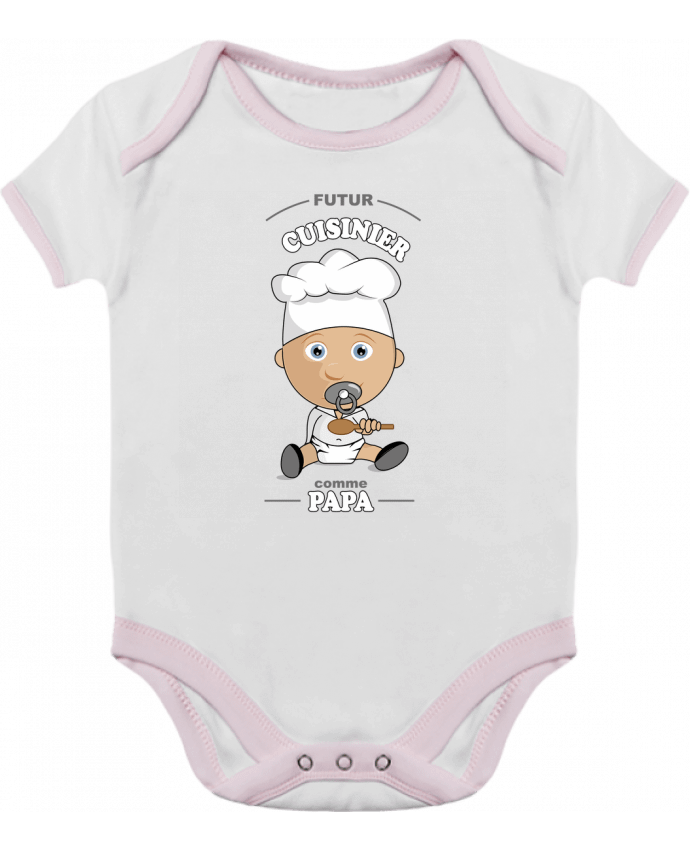 Body bébé manches contrastées Futur cuisinier comme papa par GraphiCK-Kids