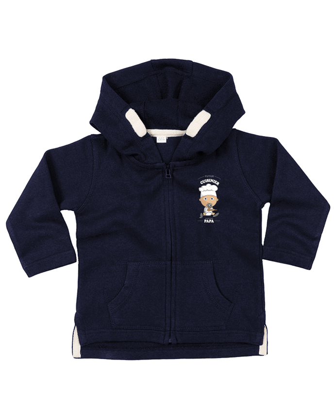 Hoddie with zip for baby Futur cuisinier comme papa by GraphiCK-Kids