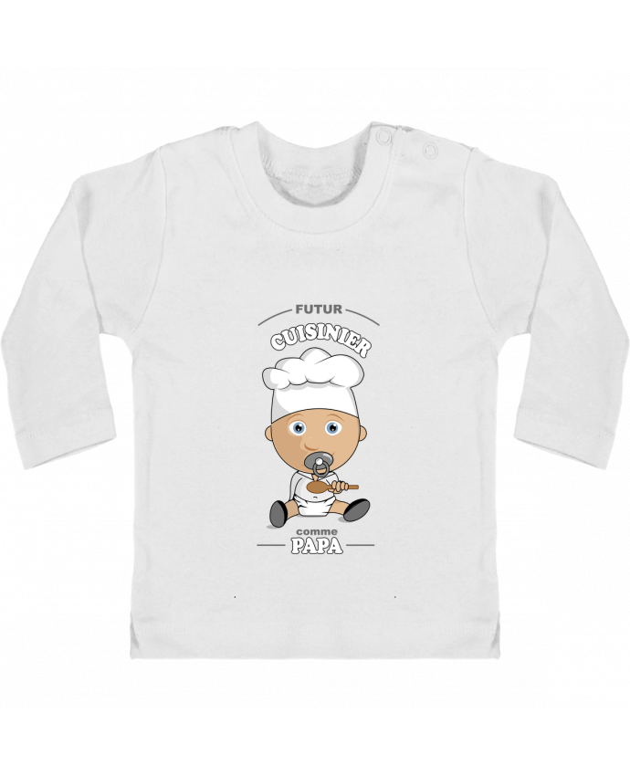 T-shirt bébé Futur cuisinier comme papa manches longues du designer GraphiCK-Kids