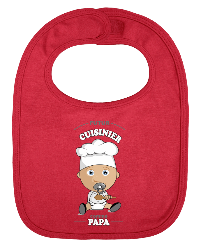 Baby Bib plain and contrast Futur cuisinier comme papa by GraphiCK-Kids
