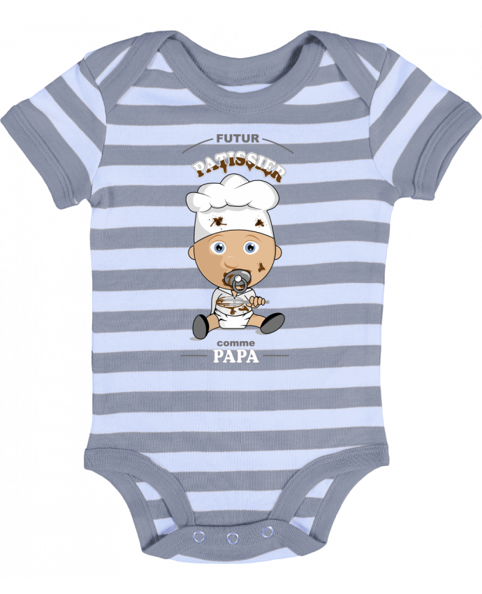 Body Bébé Rayé Futur pâtissier comme papa - GraphiCK-Kids