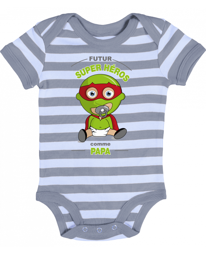 Baby Body striped Futur Super Héros comme papa - GraphiCK-Kids