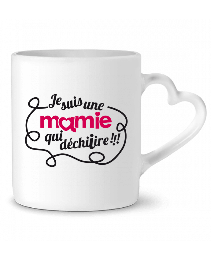 Mug coeur Je suis une mamie qui déchire par GraphiCK-Kids