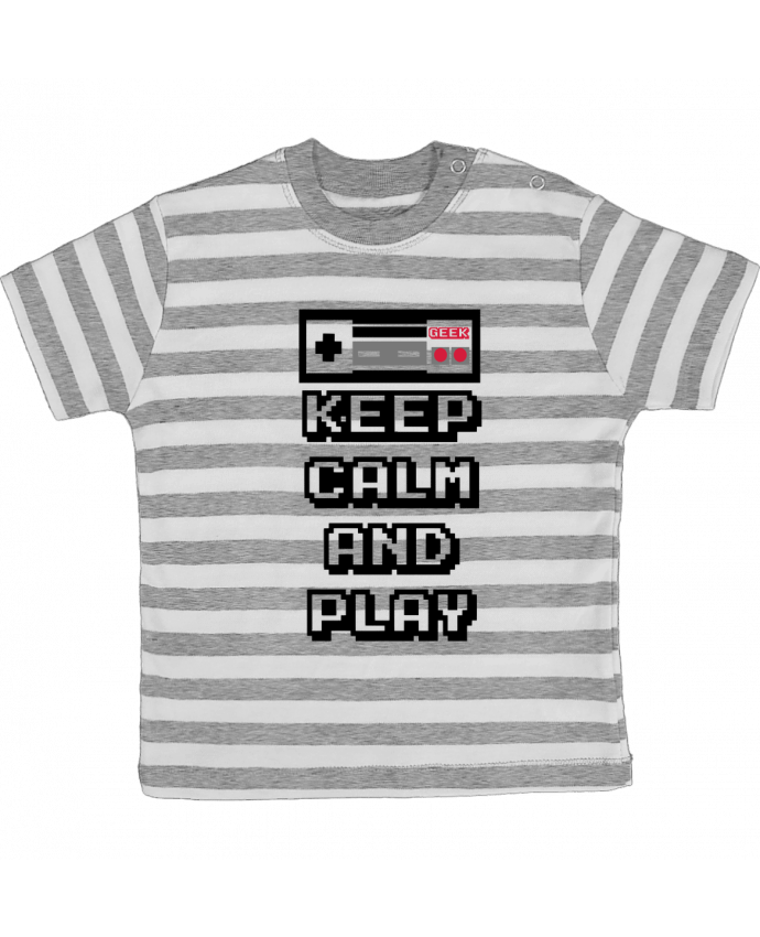 Camiseta Bebé a Rayas KEEP CALM AND PLAY por SG LXXXIII